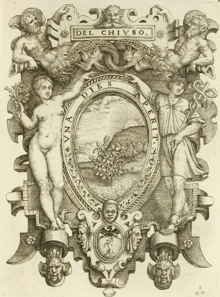 An illustration from Rime de gli Academici occvlti : con le loro imprese et discorsi, 1568, leaf 60