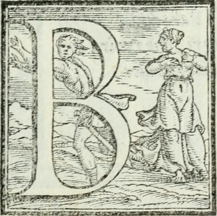 An illustration from Rime di Madonna Gaspara Stampa, 1554, leaf 10
