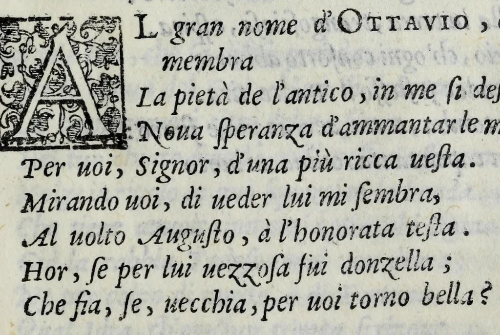 An illustration from Rime di m. Francesco Coppetta de' Beccvti, pervgino, 1580, leaf 91