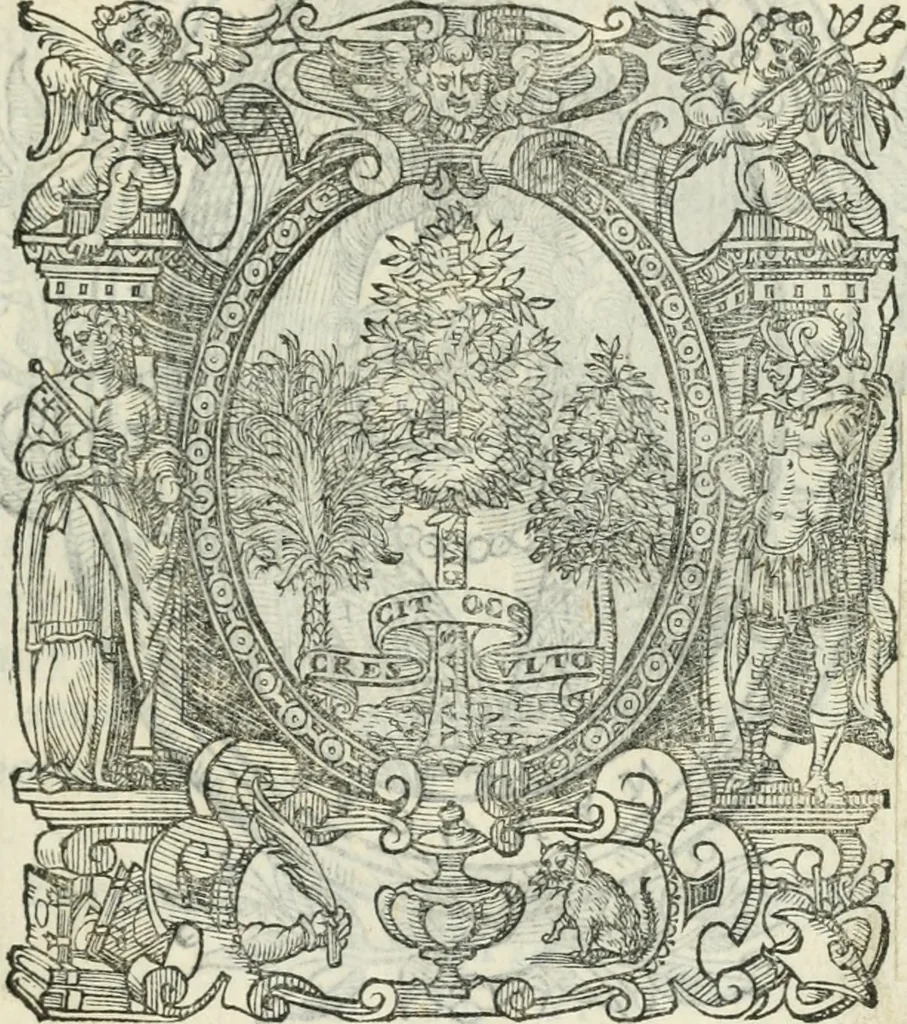 An illustration from Rime d'Isabella Andreini Padouana comica gelosa, 1601, leaf 4