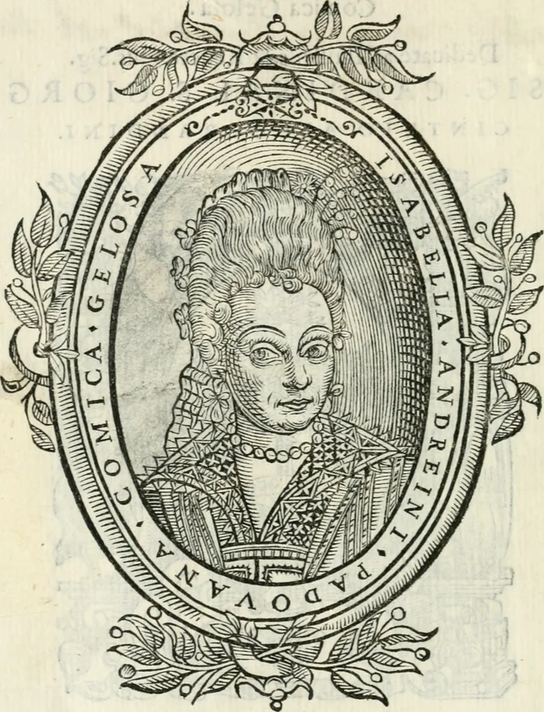 An illustration from Rime d'Isabella Andreini Padouana comica gelosa, 1601, leaf 5