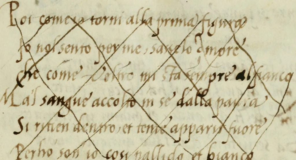 An illustration from Rime Italiane, ca. 1530, 1530, leaf 22