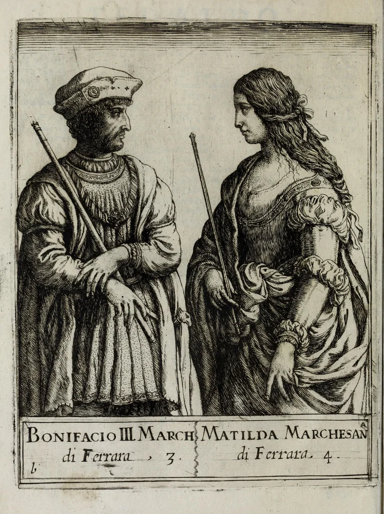 An illustration from Ritratti de sermi. principi d'Este sigri. di Ferrara : con l'aggionta de loro fatti più memorabili ridotti in sommario, 1641, leaf 12