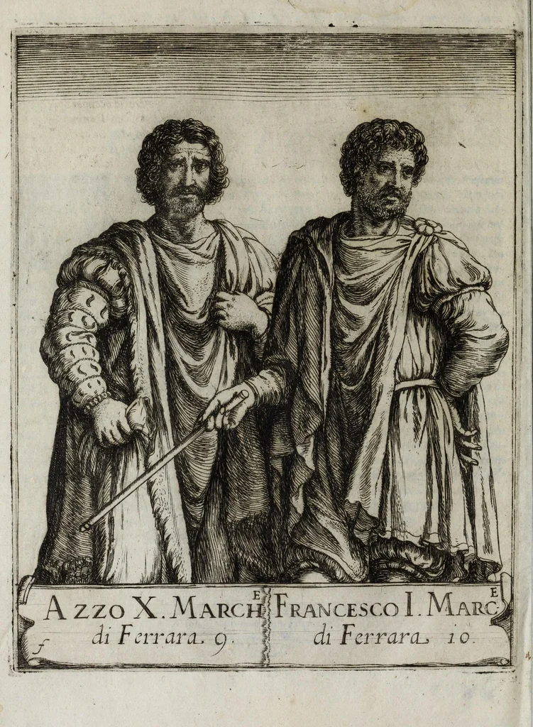 An illustration from Ritratti de sermi. principi d'Este sigri. di Ferrara : con l'aggionta de loro fatti più memorabili ridotti in sommario, 1641, leaf 28