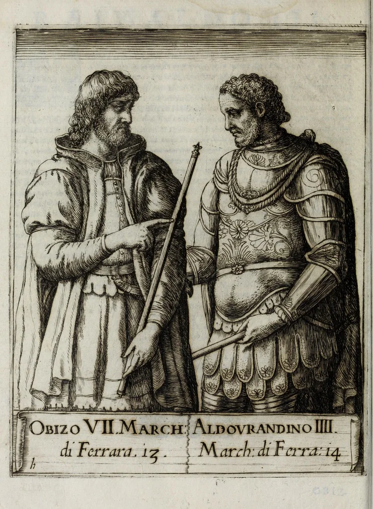 An illustration from Ritratti de sermi. principi d'Este sigri. di Ferrara : con l'aggionta de loro fatti più memorabili ridotti in sommario, 1641, leaf 36