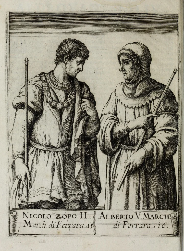 An illustration from Ritratti de sermi. principi d'Este sigri. di Ferrara : con l'aggionta de loro fatti più memorabili ridotti in sommario, 1641, leaf 40