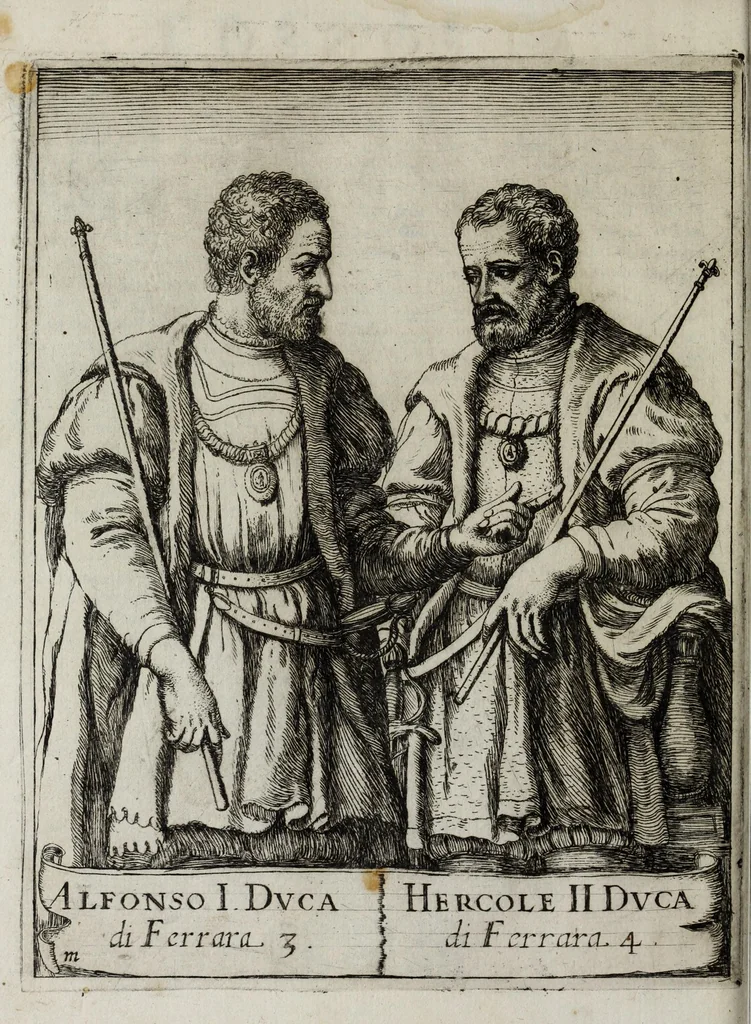 An illustration from Ritratti de sermi. principi d'Este sigri. di Ferrara : con l'aggionta de loro fatti più memorabili ridotti in sommario, 1641, leaf 52