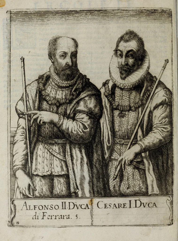 An illustration from Ritratti de sermi. principi d'Este sigri. di Ferrara : con l'aggionta de loro fatti più memorabili ridotti in sommario, 1641, leaf 56