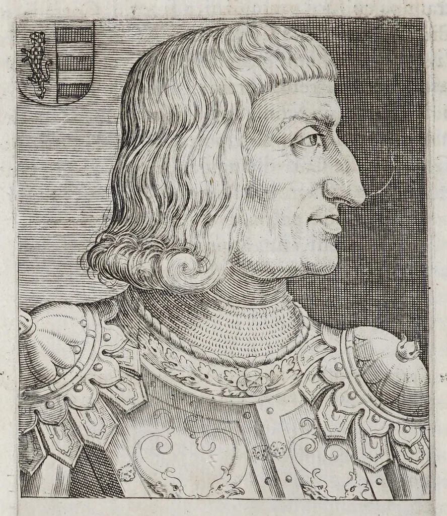 An illustration from Ritratti et elogii di capitani illustri : che ne' secoli moderni hanno gloriosamente guerreggiato., 1647, leaf 36