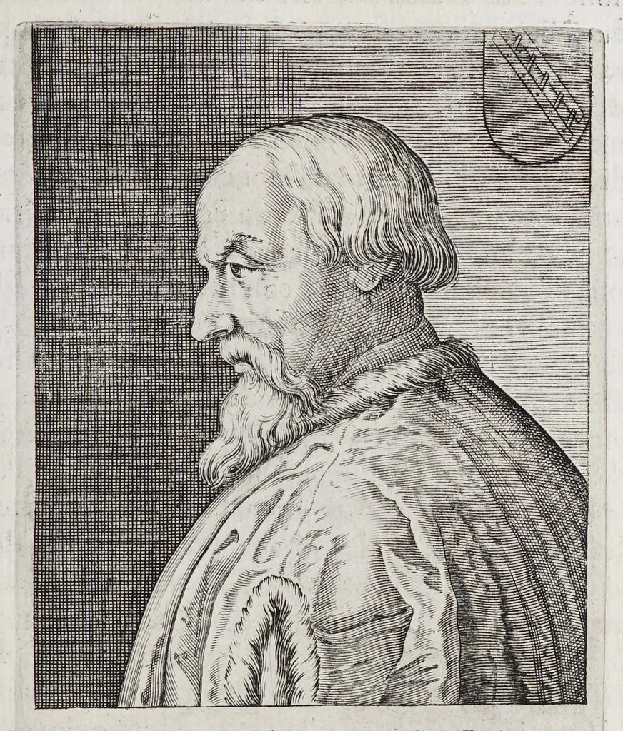 An illustration from Ritratti et elogii di capitani illustri : che ne' secoli moderni hanno gloriosamente guerreggiato., 1647, leaf 59