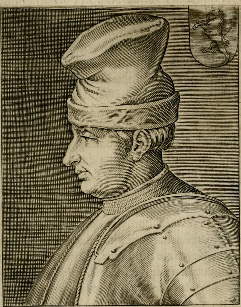 An illustration from Ritratti et elogij di capitani illustri : che ne' secoli moderni hanno gloriosamente guerreggiato, 1647, leaf 125