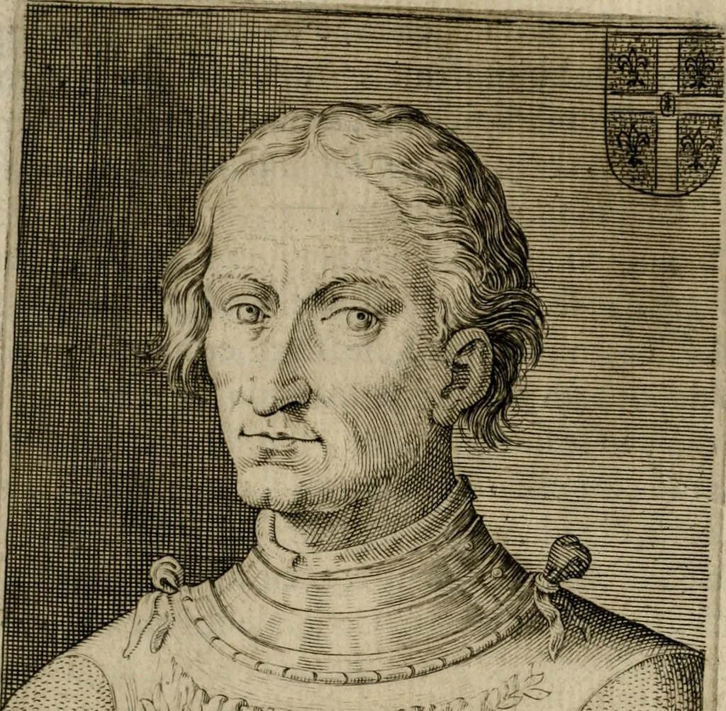 An illustration from Ritratti et elogij di capitani illustri : che ne' secoli moderni hanno gloriosamente guerreggiato, 1647, leaf 129