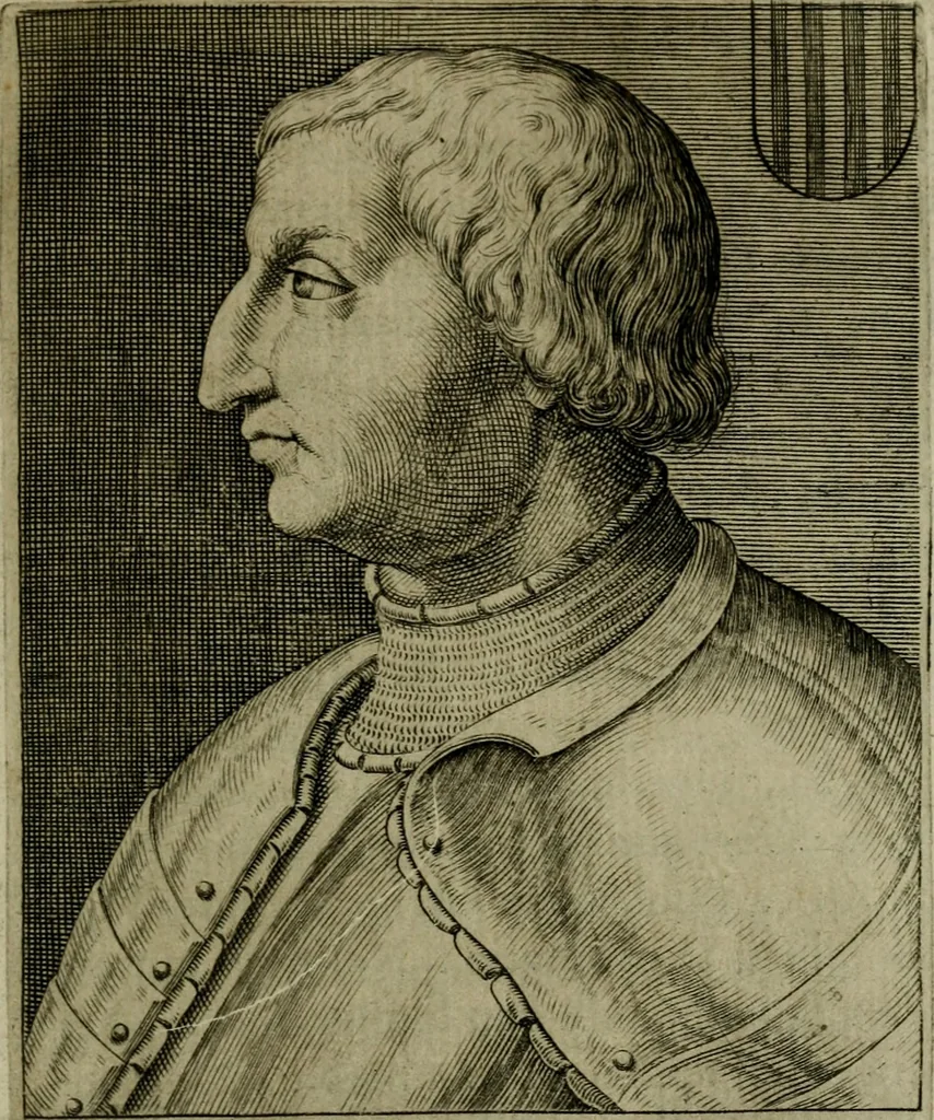 An illustration from Ritratti et elogij di capitani illustri : che ne' secoli moderni hanno gloriosamente guerreggiato, 1647, leaf 132