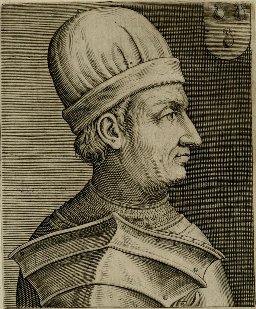 An illustration from Ritratti et elogij di capitani illustri : che ne' secoli moderni hanno gloriosamente guerreggiato, 1647, leaf 159