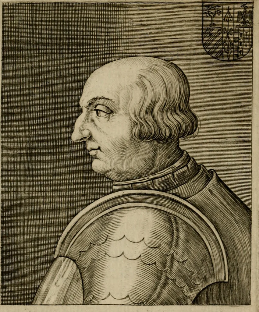 An illustration from Ritratti et elogij di capitani illustri : che ne' secoli moderni hanno gloriosamente guerreggiato, 1647, leaf 165