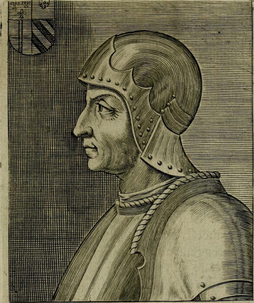 An illustration from Ritratti et elogij di capitani illustri : che ne' secoli moderni hanno gloriosamente guerreggiato, 1647, leaf 224