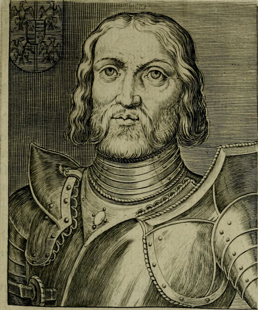 An illustration from Ritratti et elogij di capitani illustri : che ne' secoli moderni hanno gloriosamente guerreggiato, 1647, leaf 238