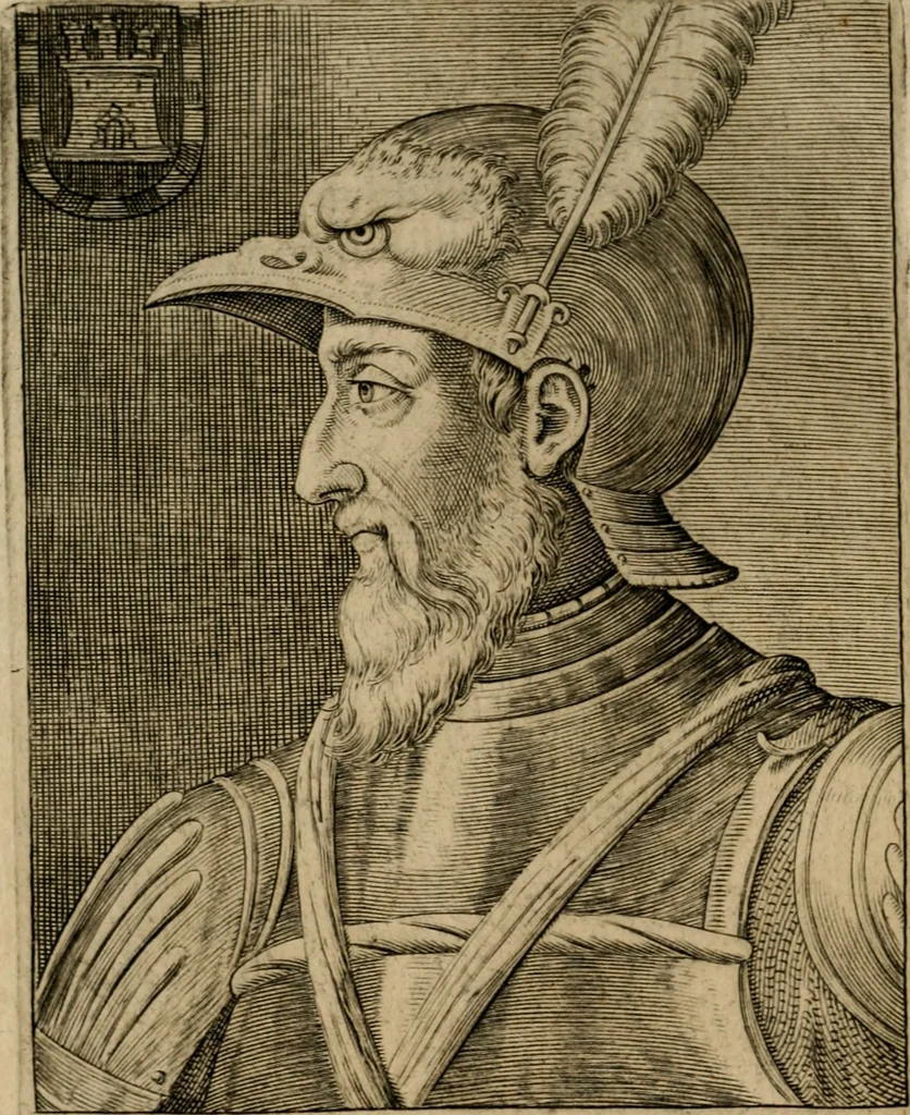 An illustration from Ritratti et elogij di capitani illustri : che ne' secoli moderni hanno gloriosamente guerreggiato, 1647, leaf 259