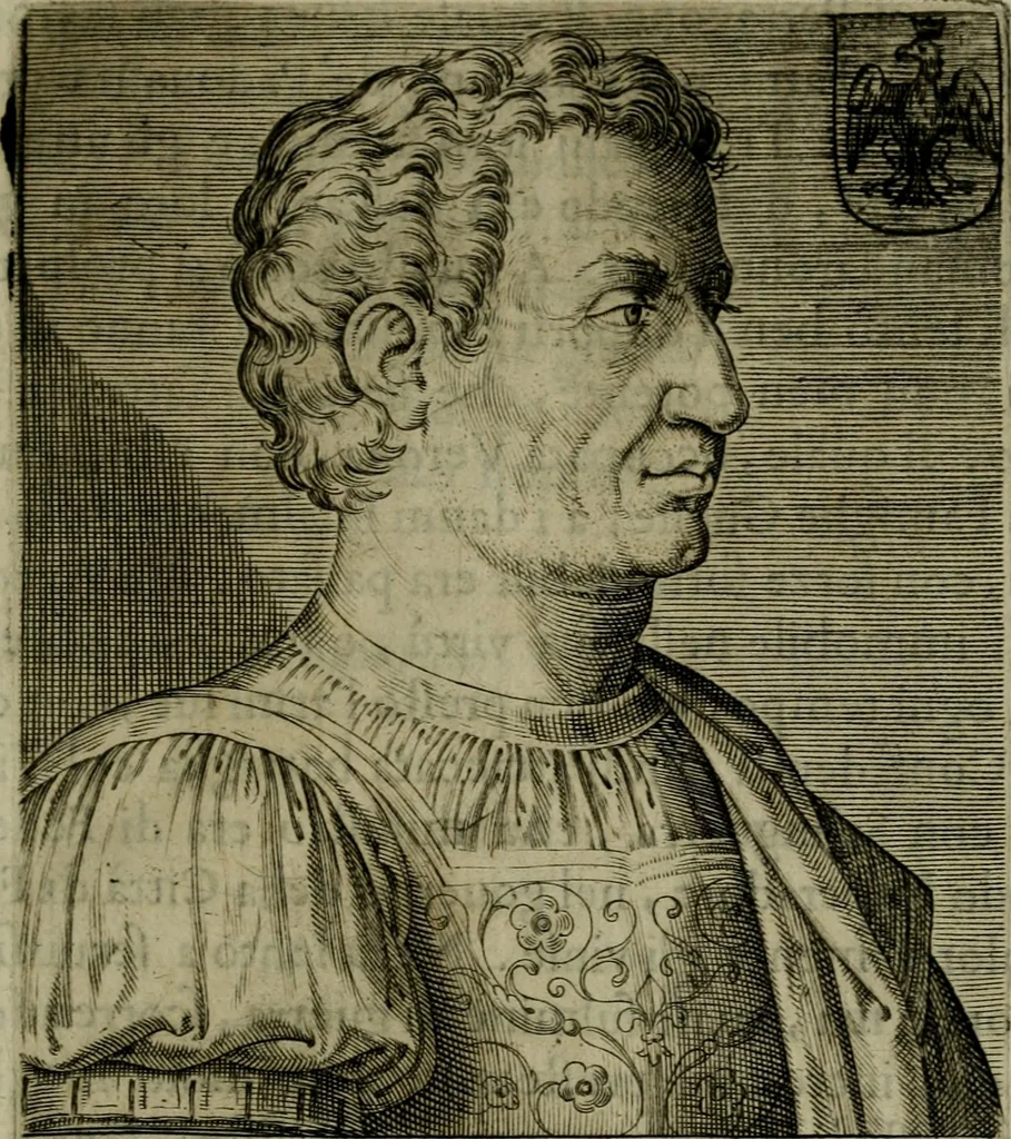 An illustration from Ritratti et elogij di capitani illustri : che ne' secoli moderni hanno gloriosamente guerreggiato, 1647, leaf 26