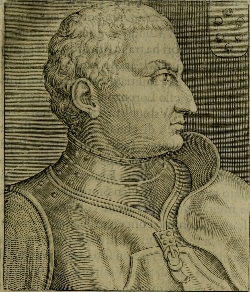 An illustration from Ritratti et elogij di capitani illustri : che ne' secoli moderni hanno gloriosamente guerreggiato, 1647, leaf 262