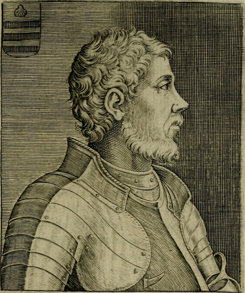 An illustration from Ritratti et elogij di capitani illustri : che ne' secoli moderni hanno gloriosamente guerreggiato, 1647, leaf 282