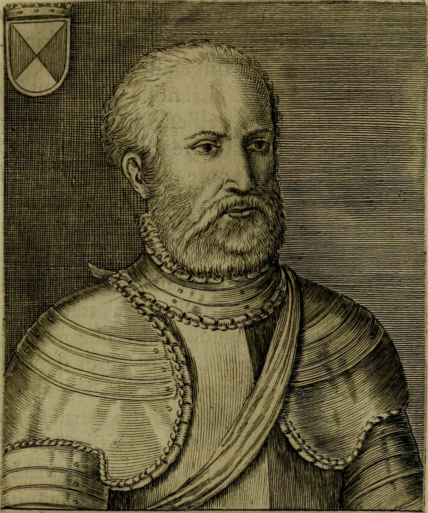 An illustration from Ritratti et elogij di capitani illustri : che ne' secoli moderni hanno gloriosamente guerreggiato, 1647, leaf 342