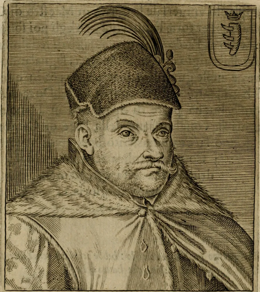 An illustration from Ritratti et elogij di capitani illustri : che ne' secoli moderni hanno gloriosamente guerreggiato, 1647, leaf 345