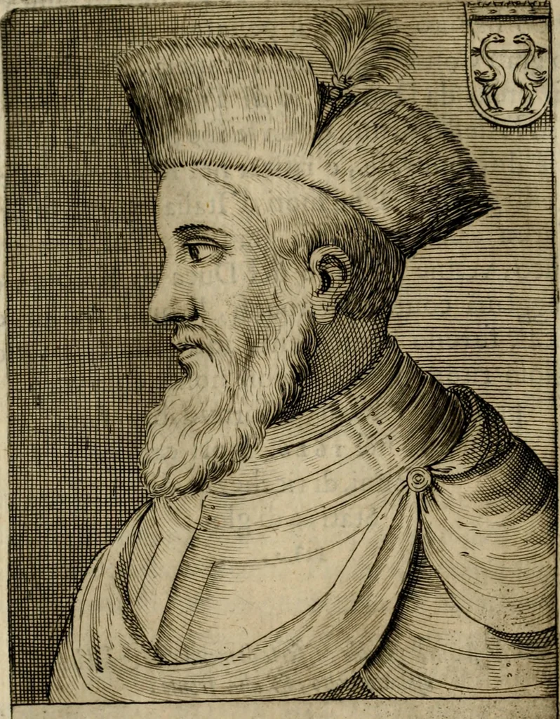 An illustration from Ritratti et elogij di capitani illustri : che ne' secoli moderni hanno gloriosamente guerreggiato, 1647, leaf 371