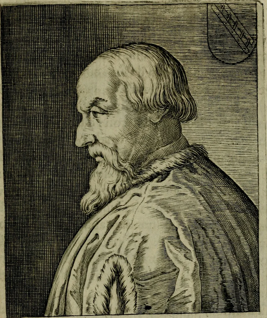 An illustration from Ritratti et elogij di capitani illustri : che ne' secoli moderni hanno gloriosamente guerreggiato, 1647, leaf 58
