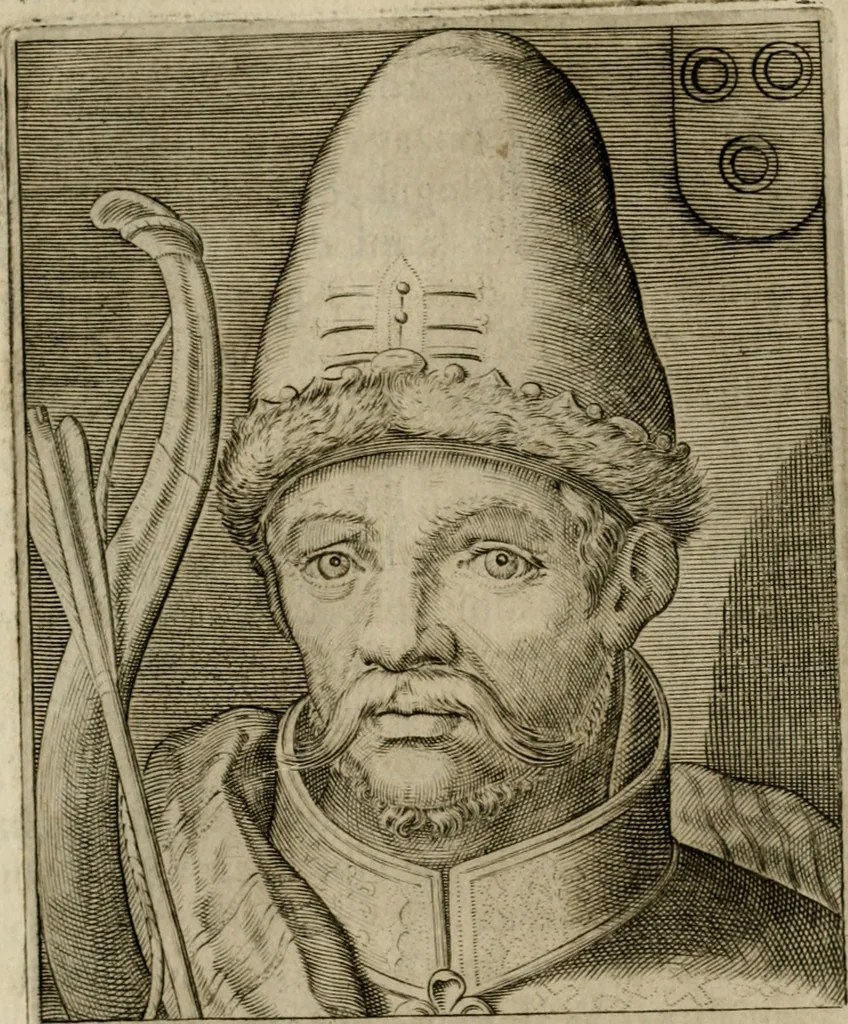 An illustration from Ritratti et elogij di capitani illustri : che ne' secoli moderni hanno gloriosamente guerreggiato, 1647, leaf 79