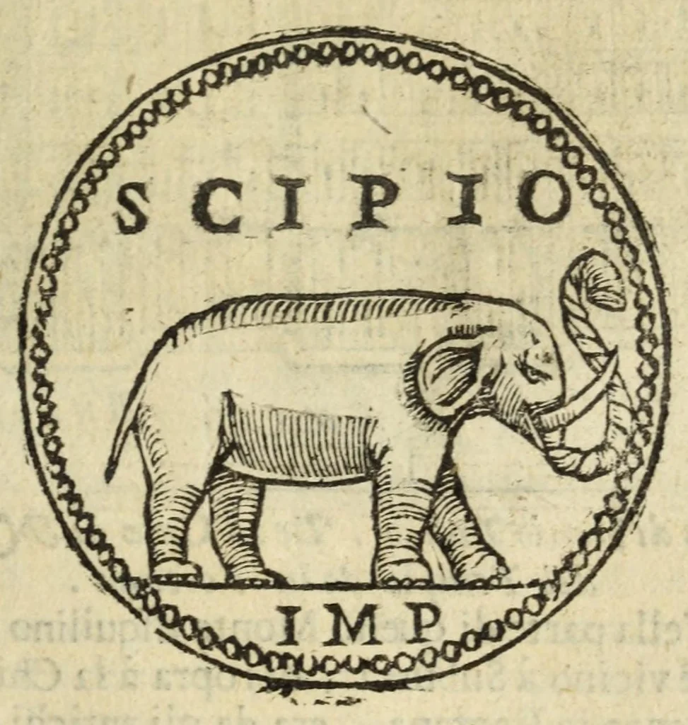 An illustration from Ritratto di Roma antica : nel quale sono figurati i principali tempij, teatri, anfiteatri, cerchi, naumachie, archi trionfali, curie, basiliche, colonne, ordine del trionfo, dignità militari, e ciuili, riti, cerimonie, medaglie, & altre cose notabili : con le vite, & effigie de primi rè di essa, e dichiarationi di Bartolomeo Marliani milanese e d'altri autori, 1633, leaf 121