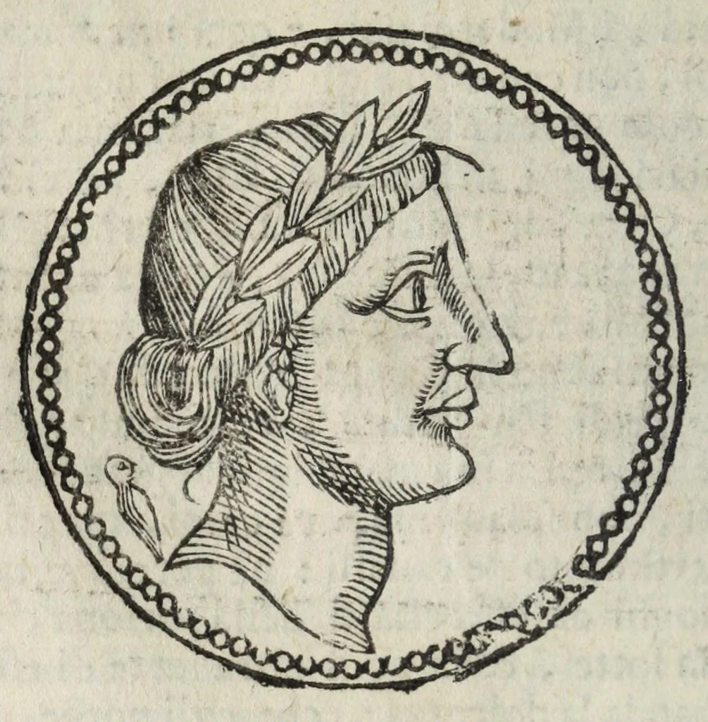 An illustration from Ritratto di Roma antica : nel quale sono figurati i principali tempij, teatri, anfiteatri, cerchi, naumachie, archi trionfali, curie, basiliche, colonne, ordine del trionfo, dignità militari, e ciuili, riti, cerimonie, medaglie, & altre cose notabili : con le vite, & effigie de primi rè di essa, e dichiarationi di Bartolomeo Marliani milanese e d'altri autori, 1633, leaf 138