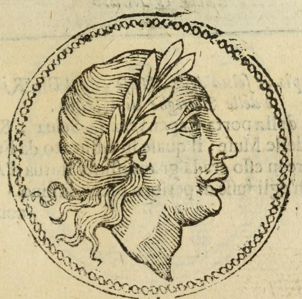 An illustration from Ritratto di Roma antica : nel quale sono figurati i principali tempij, teatri, anfiteatri, cerchi, naumachie, archi trionfali, curie, basiliche, colonne, ordine del trionfo, dignità militari, e ciuili, riti, cerimonie, medaglie, & altre cose notabili : con le vite, & effigie de primi rè di essa, e dichiarationi di Bartolomeo Marliani milanese e d'altri autori, 1633, leaf 311