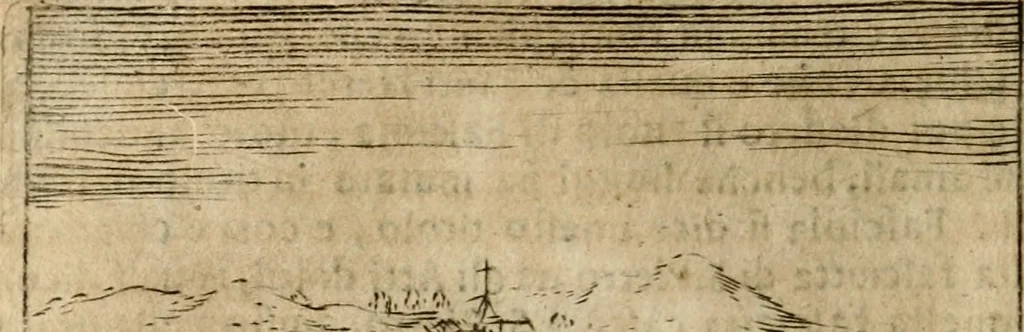 An illustration from Ritratto di Roma antica : nel qvale sono figvrati i principali tempij, theatri, anfiteatri, cerchi, naumachie, archi trionfali, curie, basiliche, colonne, ordine del trionfo, dignita militari, e ciuili, riti cerimonie, & altre cose notabili : aggiuntoui di nuouo le vite, & effigie de' primi rè di essa, e le grandezze dell'Imperio Romano, con l'esplicationi istoriche de' piu celebri antiquarij, 1654, leaf 237