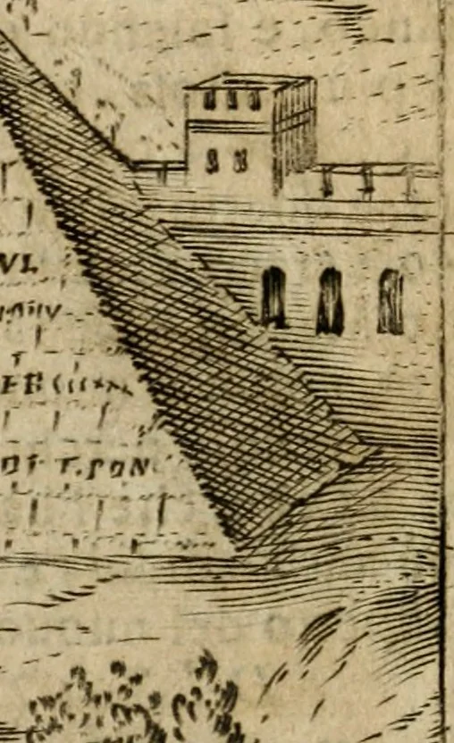 An illustration from Ritratto di Roma antica : nel qvale sono figvrati i principali tempij, theatri, anfiteatri, cerchi, naumachie, archi trionfali, curie, basiliche, colonne, ordine del trionfo, dignita militari, e ciuili, riti cerimonie, & altre cose notabili : aggiuntoui di nuouo le vite, & effigie de' primi rè di essa, e le grandezze dell'Imperio Romano, con l'esplicationi istoriche de' piu celebri antiquarij, 1654, leaf 237