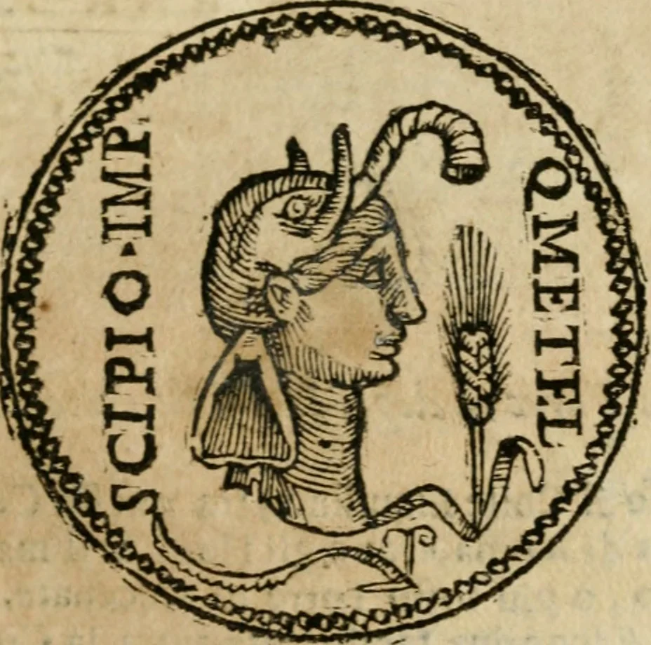An illustration from Ritratto di Roma antica : nel qvale sono figvrati i principali tempij, theatri, anfiteatri, cerchi, naumachie, archi trionfali, curie, basiliche, colonne, ordine del trionfo, dignita militari, e ciuili, riti cerimonie, & altre cose notabili : aggiuntoui di nuouo le vite, & effigie de' primi rè di essa, e le grandezze dell'Imperio Romano, con l'esplicationi istoriche de' piu celebri antiquarij, 1654, leaf 242
