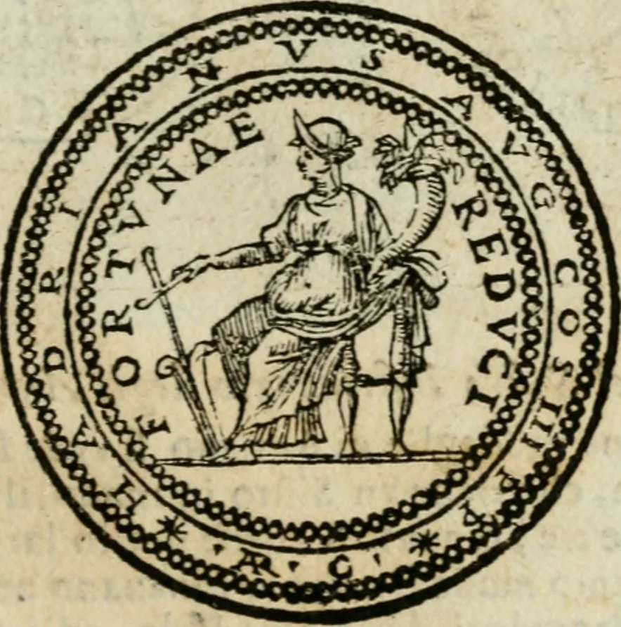 An illustration from Ritratto di Roma antica : nel qvale sono figvrati i principali tempij, theatri, anfiteatri, cerchi, naumachie, archi trionfali, curie, basiliche, colonne, ordine del trionfo, dignita militari, e ciuili, riti cerimonie, & altre cose notabili : aggiuntoui di nuouo le vite, & effigie de' primi rè di essa, e le grandezze dell'Imperio Romano, con l'esplicationi istoriche de' piu celebri antiquarij, 1654, leaf 352