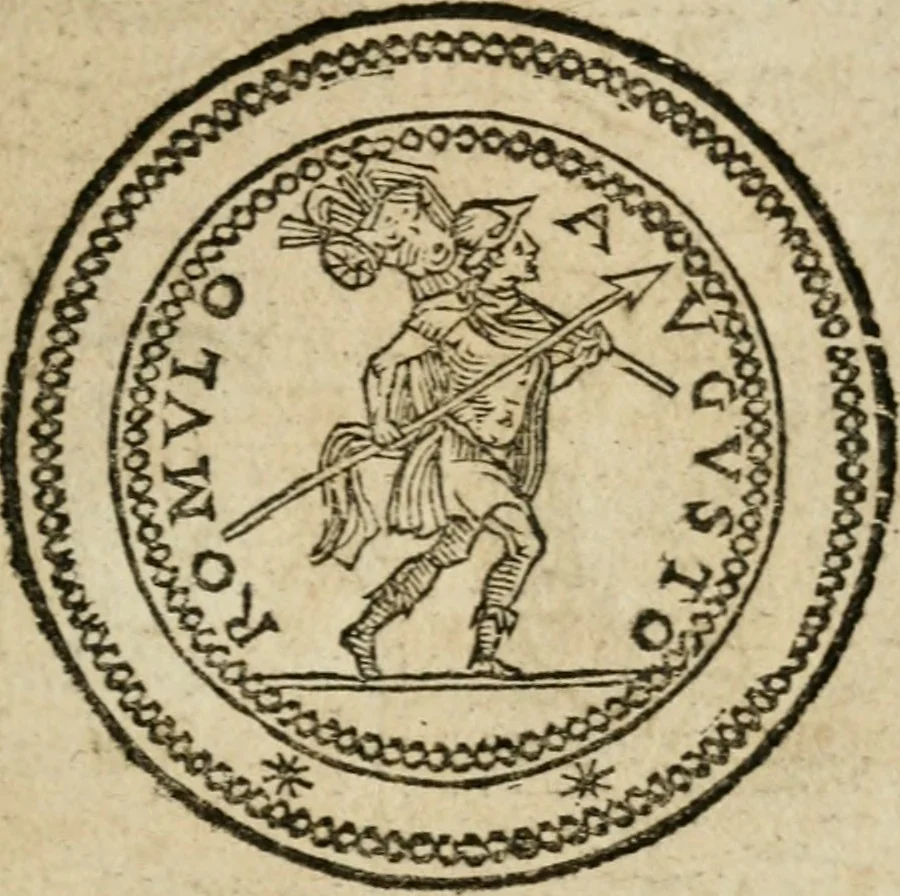An illustration from Ritratto di Roma antica : nel qvale sono figvrati i principali tempij, theatri, anfiteatri, cerchi, naumachie, archi trionfali, curie, basiliche, colonne, ordine del trionfo, dignita militari, e ciuili, riti cerimonie, & altre cose notabili : aggiuntoui di nuouo le vite, & effigie de' primi rè di essa, e le grandezze dell'Imperio Romano, con l'esplicationi istoriche de' piu celebri antiquarij, 1654, leaf 48