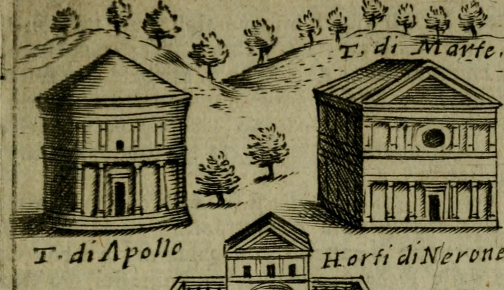 An illustration from Ritratto di Roma moderna, 1638, leaf 52