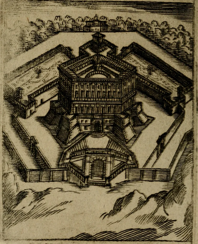 An illustration from Ritratto di Roma moderna, 1638, leaf 555