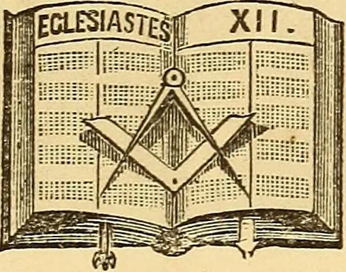 An illustration from Rituals of freemasonry: comprising the degrees of Entered apprentice, Fellow craft, and Master mason, in the lodge;, 1870, leaf 162