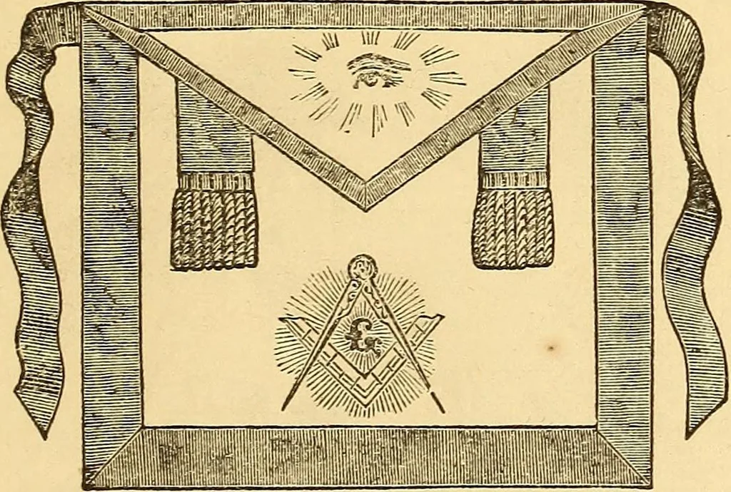 An illustration from Rituals of freemasonry: comprising the degrees of Entered apprentice, Fellow craft, and Master mason, in the lodge;, 1870, leaf 162