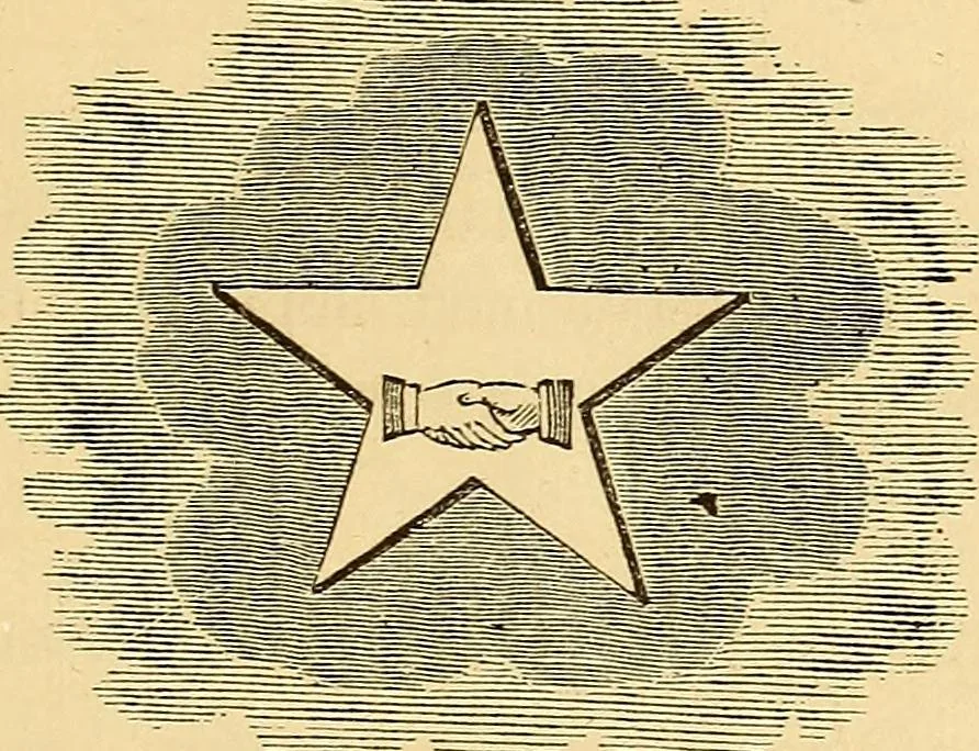 An illustration from Rituals of freemasonry: comprising the degrees of Entered apprentice, Fellow craft, and Master mason, in the lodge;, 1870, leaf 186