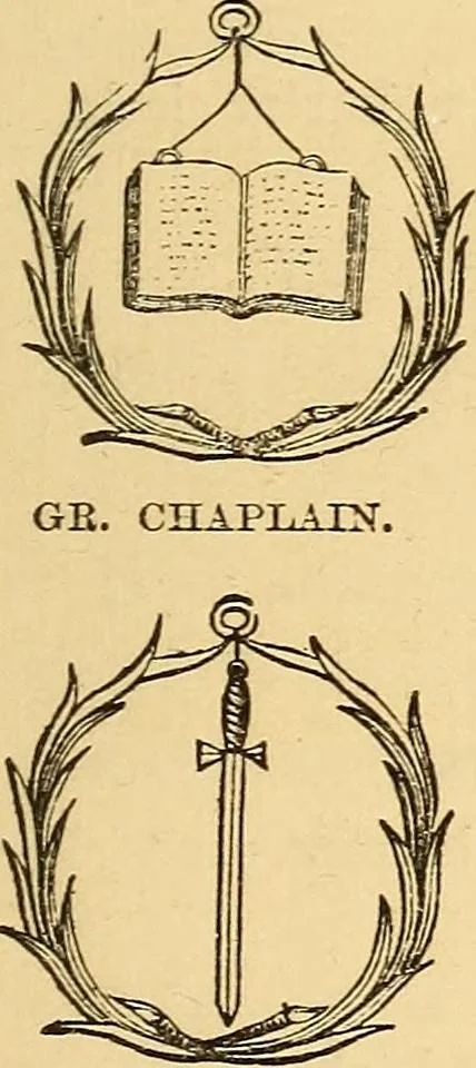 An illustration from Rituals of freemasonry: comprising the degrees of Entered apprentice, Fellow craft, and Master mason, in the lodge;, 1870, leaf 204