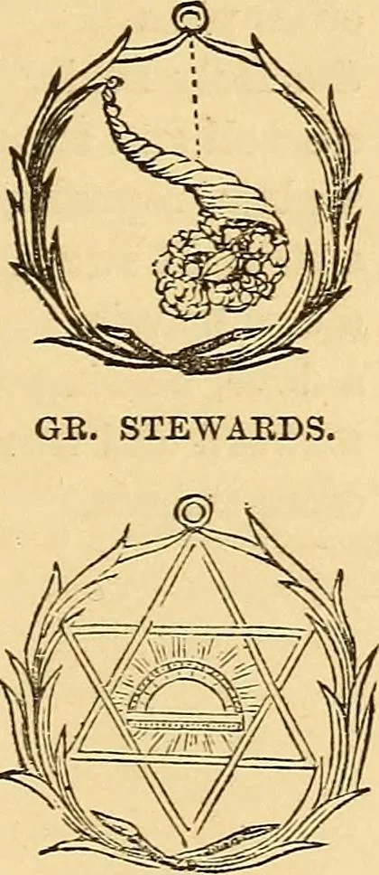 An illustration from Rituals of freemasonry: comprising the degrees of Entered apprentice, Fellow craft, and Master mason, in the lodge;, 1870, leaf 204