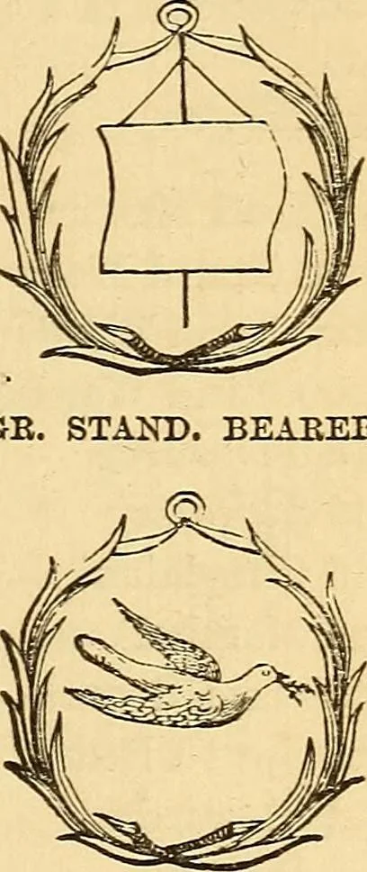 An illustration from Rituals of freemasonry: comprising the degrees of Entered apprentice, Fellow craft, and Master mason, in the lodge;, 1870, leaf 204
