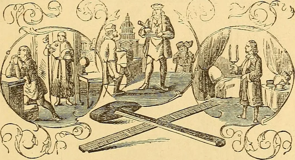 An illustration from Rituals of freemasonry: comprising the degrees of Entered apprentice, Fellow craft, and Master mason, in the lodge;, 1870, leaf 34
