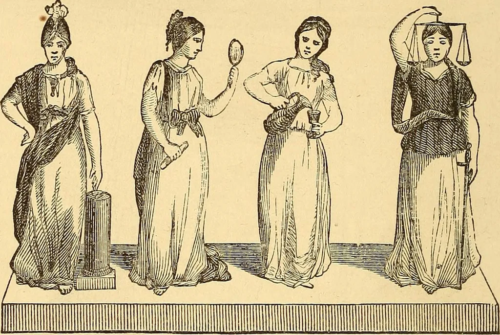 An illustration from Rituals of freemasonry: comprising the degrees of Entered apprentice, Fellow craft, and Master mason, in the lodge;, 1870, leaf 43