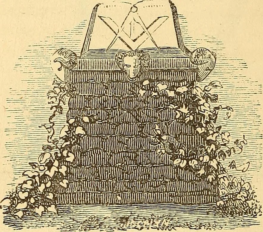 An illustration from Rituals of freemasonry: comprising the degrees of Entered apprentice, Fellow craft, and Master mason, in the lodge;, 1870, leaf 449
