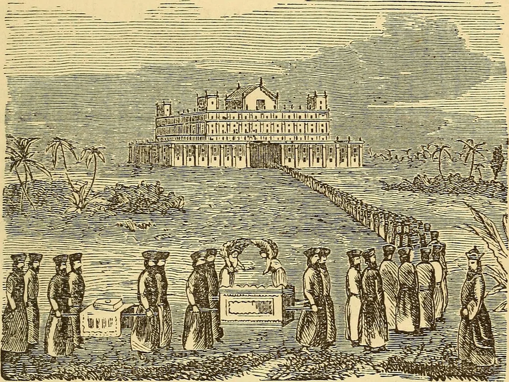 An illustration from Rituals of freemasonry: comprising the degrees of Entered apprentice, Fellow craft, and Master mason, in the lodge;, 1870, leaf 482